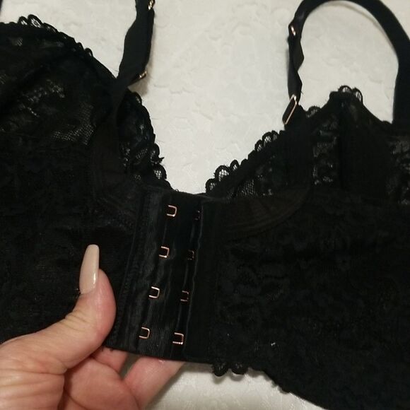 Savage x Fenty  Unlined Lace Balconette Bra Black NWOT 42C - Picture 11 of 16